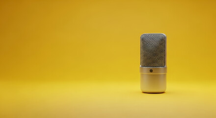 Futuristic Gadget with Complex Internal Circuitry on a Yellow Background