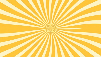 Fototapeta premium Radiant yellow and cream sunburst pattern radiates outward from a central point, creating a dynamic and cheerful design.