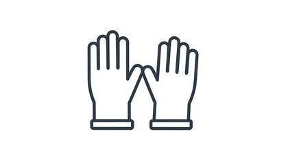 Obraz premium Simple, outlined illustration of two hand gloves, showcasing protection and hygiene.