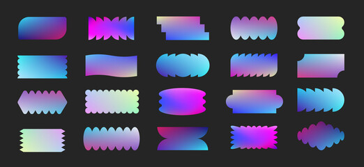 Gradient abstract geometric shapes collection