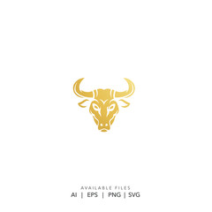 Modern geometric bull mascot design, Taurus zodiac sign for financial brand