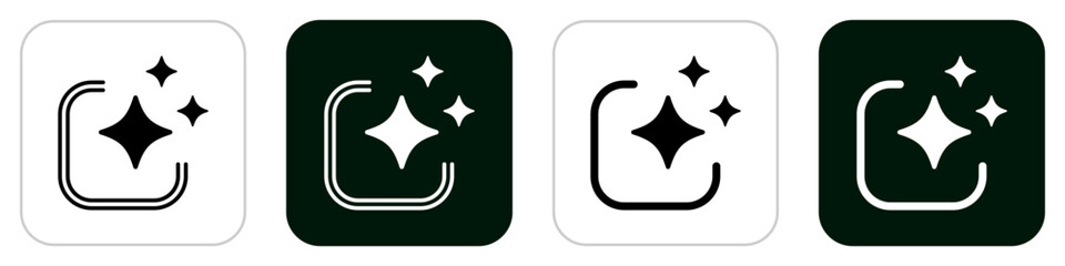 Generative AI logo icon magic sparkle stars symbol , Artificial intelligence sign. Vector ai generated icon logo