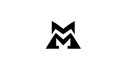 Modern abstract letter M logo concept with a minimalist geometric design element, black on white background, versatile graphic identity.