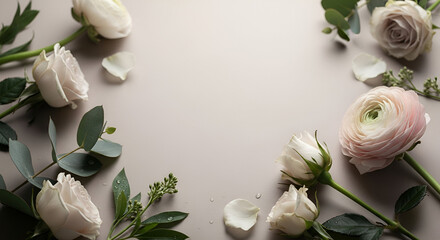 Floral neutral aesthetic background.  