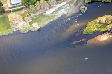 A Drone Shot of a Water Sports at Sunset The Concept of a Leisure Activity