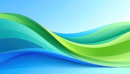 Abstract Wave Background of Flowing Green and Blue. Marketing/presentations use