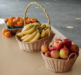 Baskets of fruits