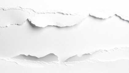 Torn White Paper Border, isolated, abstract texture, design element, backdrop