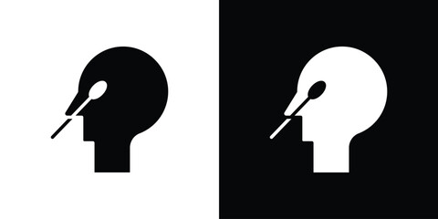 Nasal swab icons. silhouette icons for ui designs