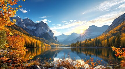 Mountain lake in autumn 3