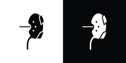 Kidney disease icons. silhouette icons for ui designs