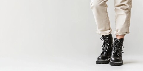 Stylish Black Boots Paired with Casual Pants Create a Perfect Trendy Outfit Ensemble