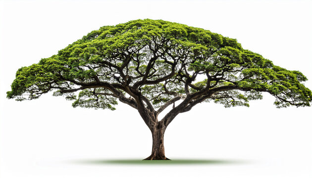 Rain Tree Isolated On White Background Tropical Tree
