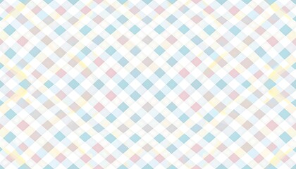 Delicate, pastel-toned, diamond-shaped pattern design featuring a mix of pale blues, pinks, and creams, displayed on a white background.