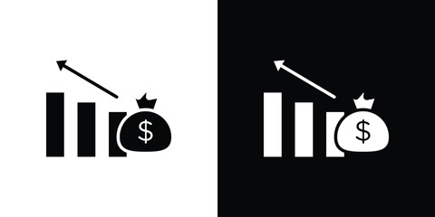 Fiscal policy icons. silhouette icons for ui designs