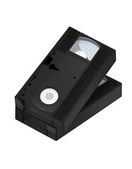 Two vintage VHS tapes overlapping