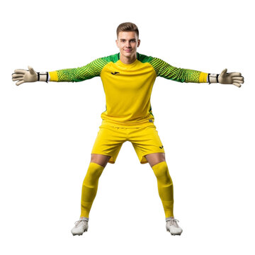 Illustration of goalkeeper ready to play isolated on transparent background