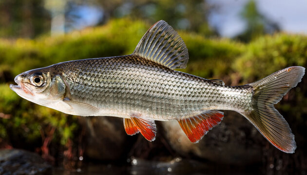 The Grayling Thymallus Thymallus Sweden 50 Cm