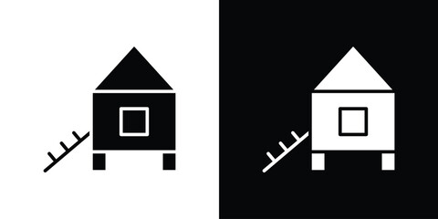 Chicken coop icons. silhouette icons for ui designs © Ranveer