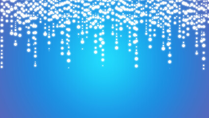 Glowing white bokeh lights on blue gradient background
