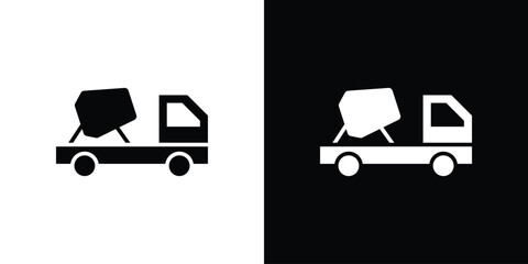 Cement truck icons. silhouette icons for ui designs