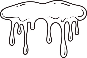 Dripping liquid blob with rounded edges viscous fluid