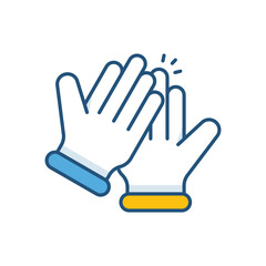 Garden Gloves Color Line Icons � Flat Outline Style Vector Collection