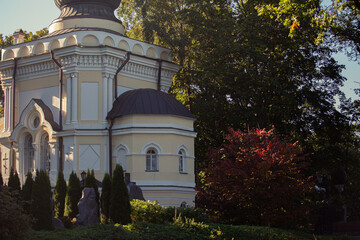 church in the park in Saint-Petersburg Russia