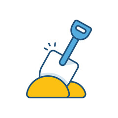 Shovel Color Line Icons � Flat Outline Style Vector Collection