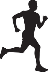 runner silhouette in motion minimal vector for sports and fitness designs