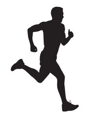 sprinting runner silhouette vector athletic motion graphic for fitness projects