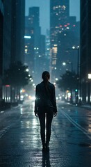 Loneliness Above the Big City: Misty Landscape Foggy Vista