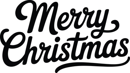 Merry Christmas elegant calligraphic lettering for holiday greeting cards and festive design elements