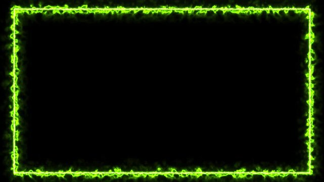 Green Rectangular Frame Animated Background Border Design on black background