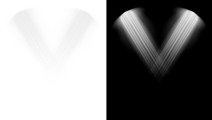 Realistic transparent spotlight effect. A bright, glowing light beam with rays. PNG design element for stage, studio, or gallery illumination.