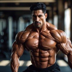 Fototapeta premium Muscular Latin Fitness Man Training