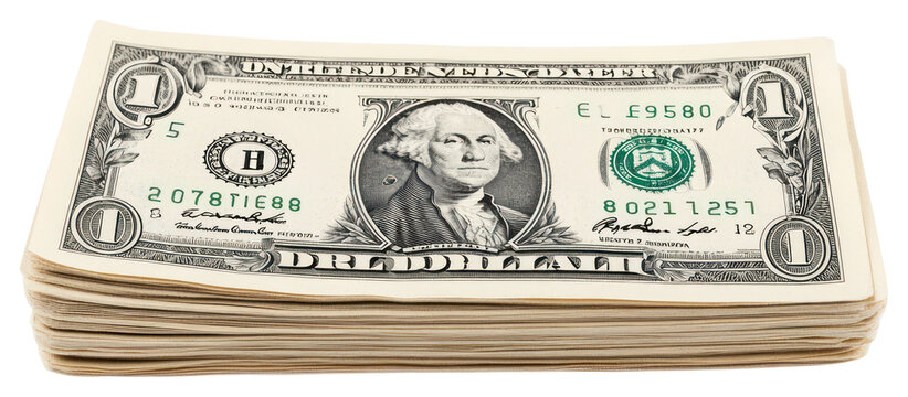 PNG Dollar bills money stack accumulation.