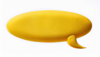 Yellow Cartoon Speech Bubbles Isolated On White Background