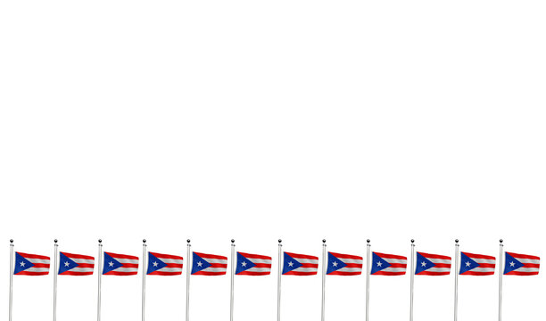 Puerto flag waving with clouds in the sky for airy, optimistic visuals.