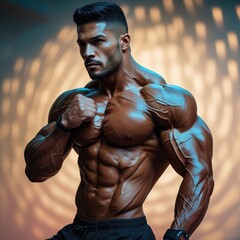 Muscular Latin Fitness Man Training
