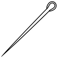 Simple vector illustration of a sewing needle scalable graphic for sewing and crafting projects silhouette Vector white background