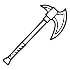 Scalable vector graphic of a double-bladed axe illustration for general use silhouette Vector white background