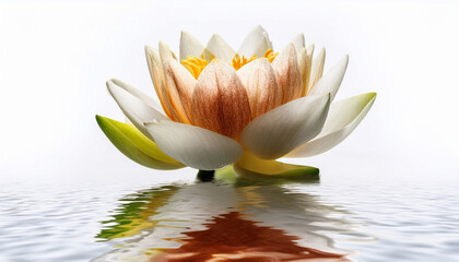 Beautiful Lotus Flower Or Lily Water On White Background