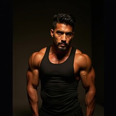 Muscular Latin Fitness Man Training