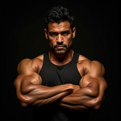 Muscular Latin Fitness Man Training