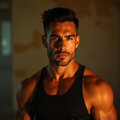 Muscular Latin Fitness Man Training