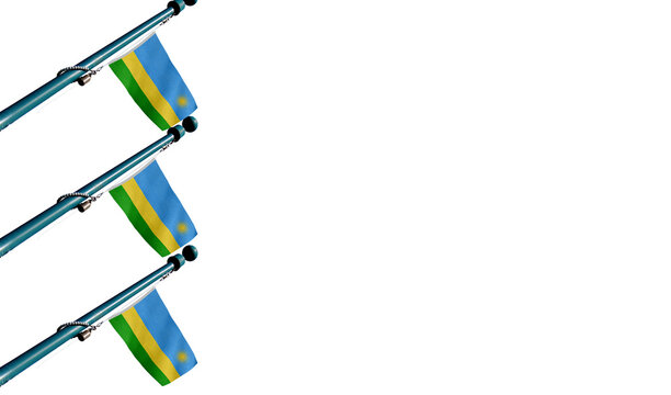 Rwanda flag adorned with a floral garland for cultural and ceremonial contexts.