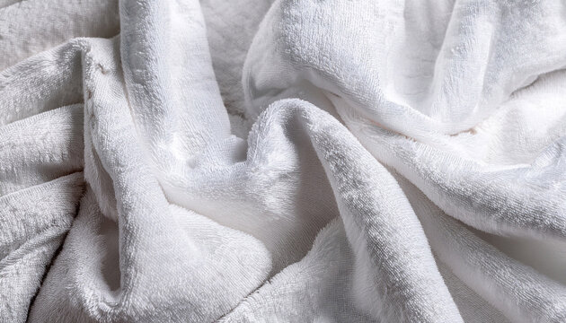 Texture Of White Terry Cloth Close Up Material For Towel Blanket