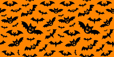 Seamless pattern with bats. Vector illustration