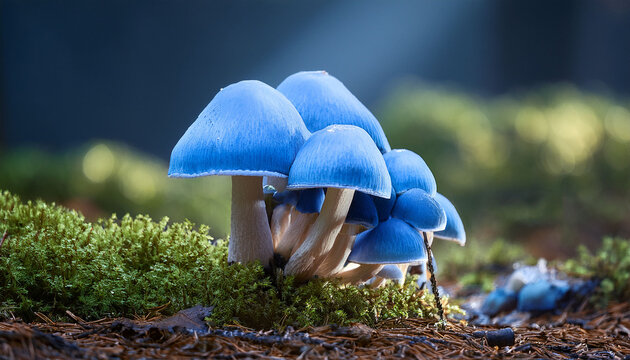 The Blue Roundhead Stropharia Caerulea Is An Edible Mushroom